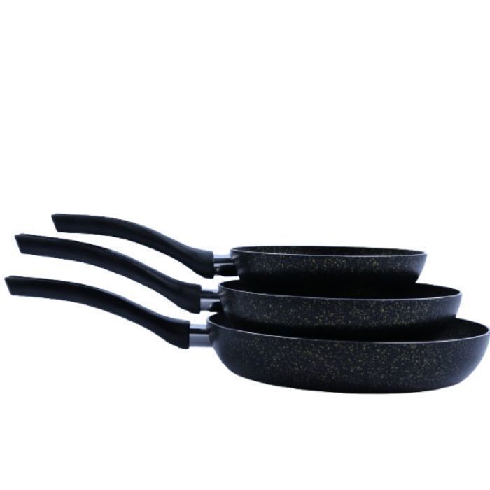 Poêles - Hascever - Set de 3 - Diamètres 18/22/26 cm - Revêtement anti-adhésif - Compatible induction