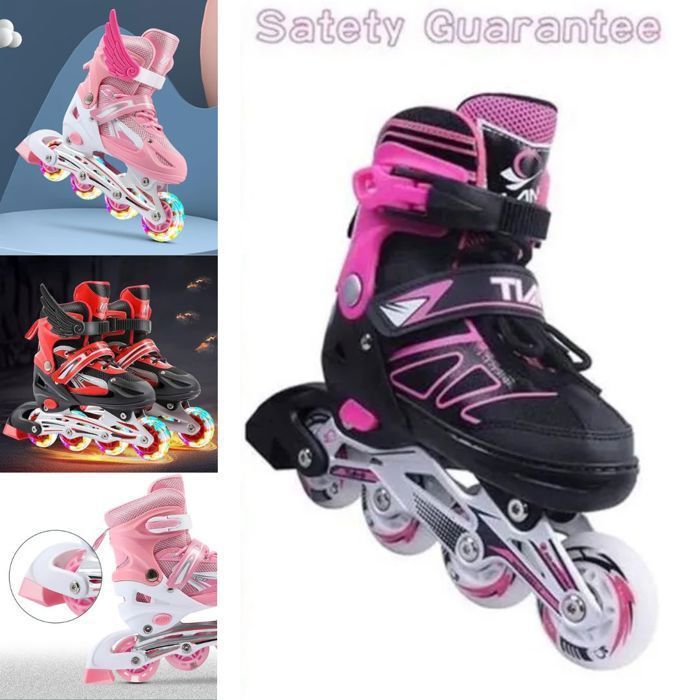 Chaussures de Skate - Xino Sports - Performances Hautes - Noir - 4 Roues - Pour Enfants à Partir de 3 Ans