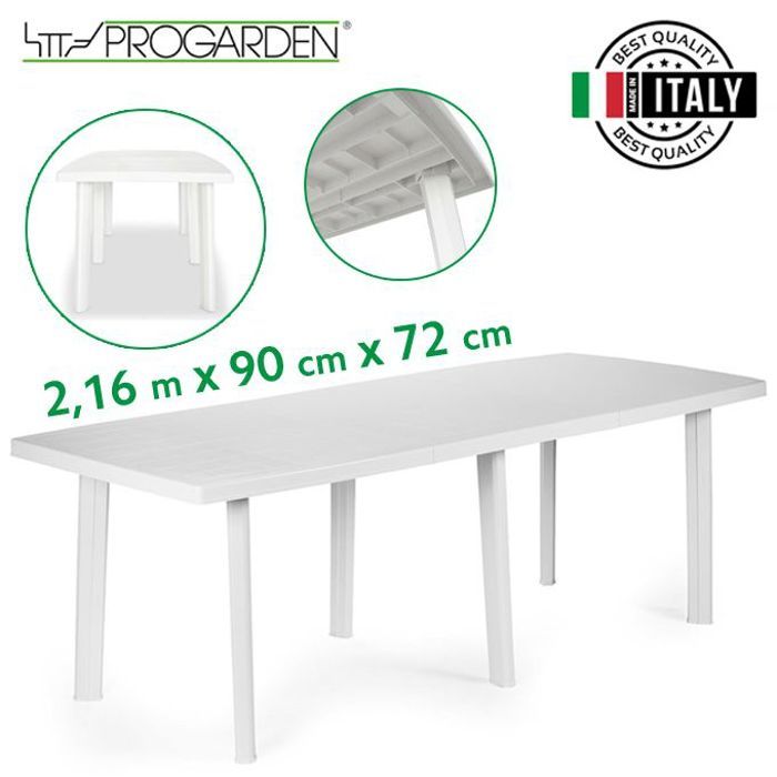 Table de jardin rectangulaire à 6 Pieds - Table d'extérieur 216x90x72 cm
