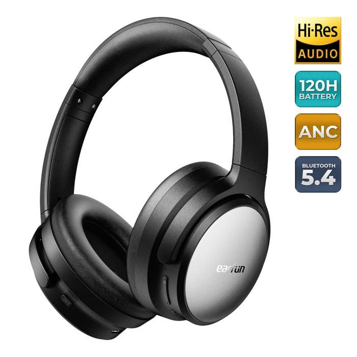 EarFun Tune Pro, casque avec Bluetooth v5.4, réduction active de bruit, audio Hi-Res et jusqu’à 120 heures d’autonomie.