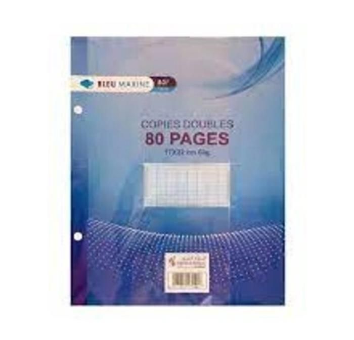 double copies 80 page A5 blanc