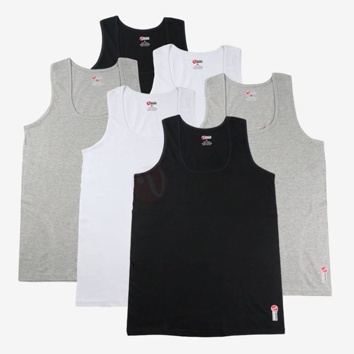 VERANO Lot 6 Débardeurs Homme 100% Coton Multicolore - Marjane Mall - Image 1