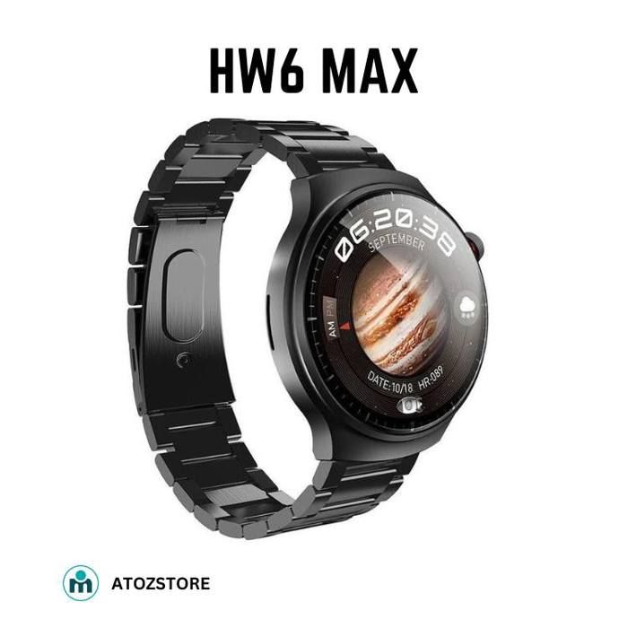 HW6 Max - Montre Connectée – Écran AMOLED 1,52" – NFC, Appels Bluetooth & IP67 – Noir