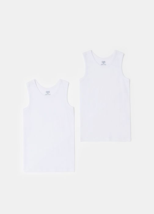 Débardeur - OVS - PK 2 SINGLET BRILLANT WH - Blanc brillant - Enfant - Garçon