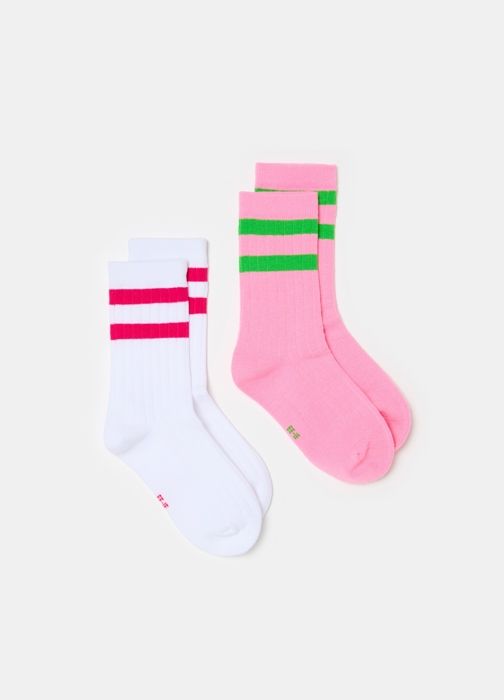 CHAUSSETTES COURT POUR ENFANT - PINK/WHITE               