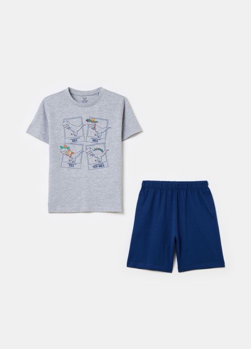 Short Enfant - SP - PJA - Gris/Bleu - Performance - Style Contemporain