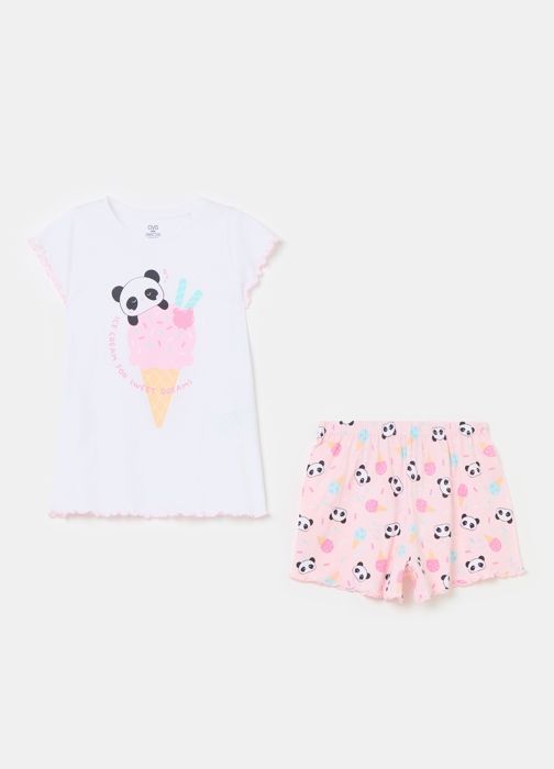 Pyjama - MARQUE - M/C S - Blanc Brillant - Enfant - Fille