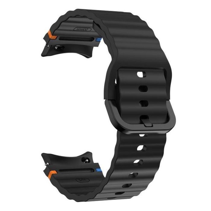 Bracelet de rechange en silicone Noir pour Samsung Galaxy Watch 7 40/44mm