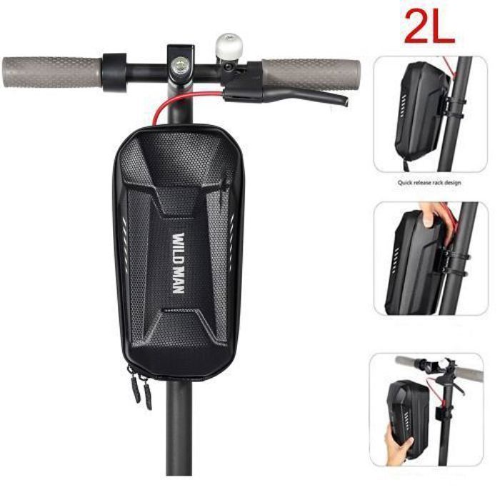 WILD MAN Sacoche Trottinette Electrique Velo Scooter, Coque Rigide, impermeable (2L)