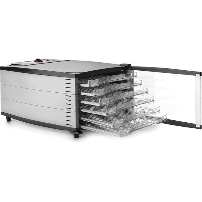 Déshydrateur alimentaire - Pro - 800 W - 6 plateaux amovibles - Température variable - Minuterie intégrée