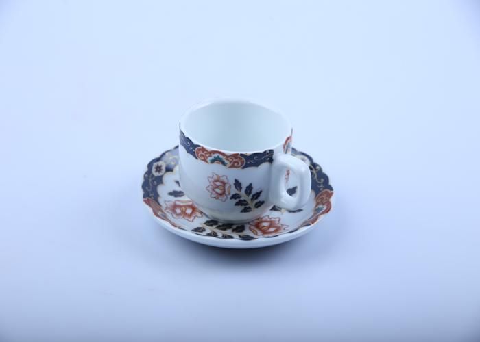 Tasse + sous-tasse à café - GENERIC - Taous rouge - Verre - Élégance - Chic