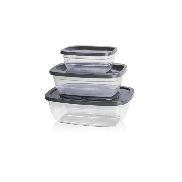 PACK 3 BOITES 2880 ML/1800ML/1300 ML COUVERCLE COULEURS PLASTIQUE ALINEMTAIRE COULEUR ALEATOIRES