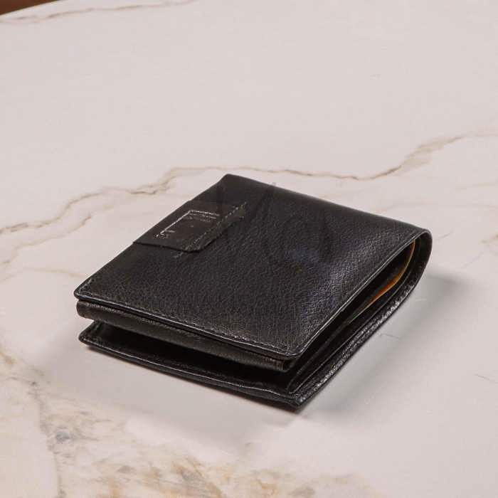 Portefeuille - Daily - Noir - Cuir véritable - Souple - Fermoir porte-monnaie