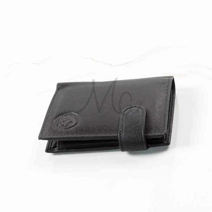 Portefeuille - Cuir Sauvage - Noir - Cuir véritable - Doublure en tissu - Souple