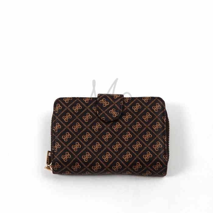 Portefeuille - Monogramme - Marron Coffee - Cuir véritable - Souple - Fermoir porte-monnaie
