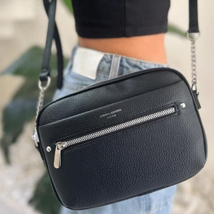Sac à main - Axis - Noir - Cuir synthétique - Bandoulière réglable - Compartiments pratiques