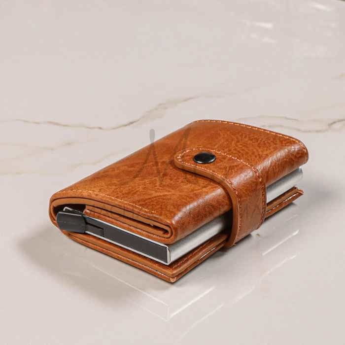 Portefeuille - Cuir - Noir - Compact - Souple - Fermoir porte-monnaie
