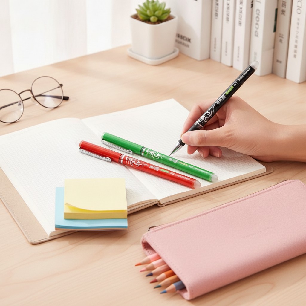 Stylos effaçables à gel, jolis stylos pour carnet de notes et fournitures scolaires (Couleur aléatoire) - Marjane Mall - Image 3