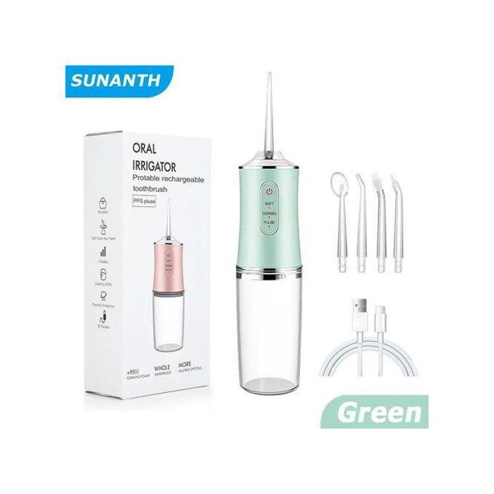 Fil Dentaire Portable Sans Fil Irrigateur Oral Nettoyage 3 Modes, Nettoyant Dentaire , Vert