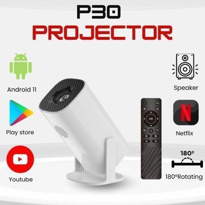 Projecteur portable 4K Edition  mobile TV - Android 11 WiFi Bluetooth, haut parleurs intégrés