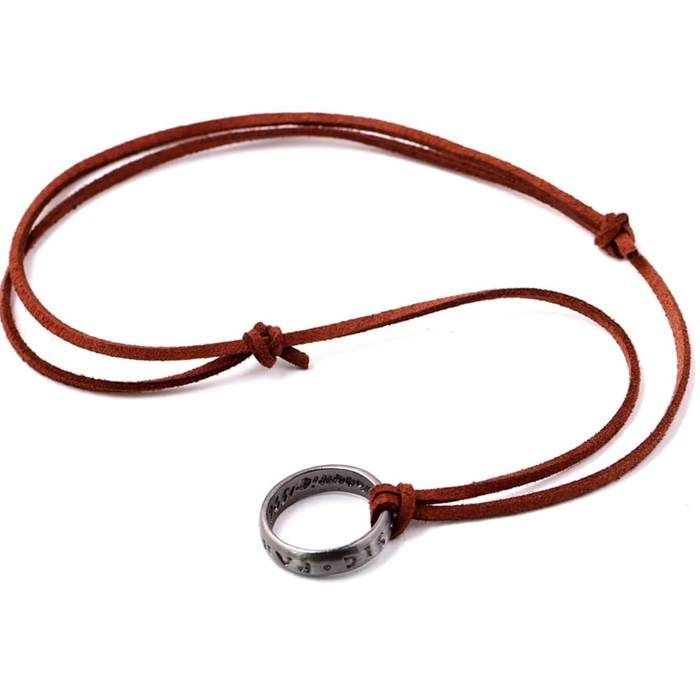 Collier - GENERIC - Uncharted - Cuir et Acier - 50 cm - Mixte