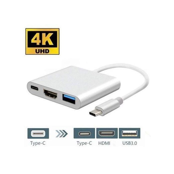 Adaptateur USB Type-C vers HDMI / USB 3.1 Adaptateur Type-C, USB 3.1 Type C USB-C 4K pour MacBook