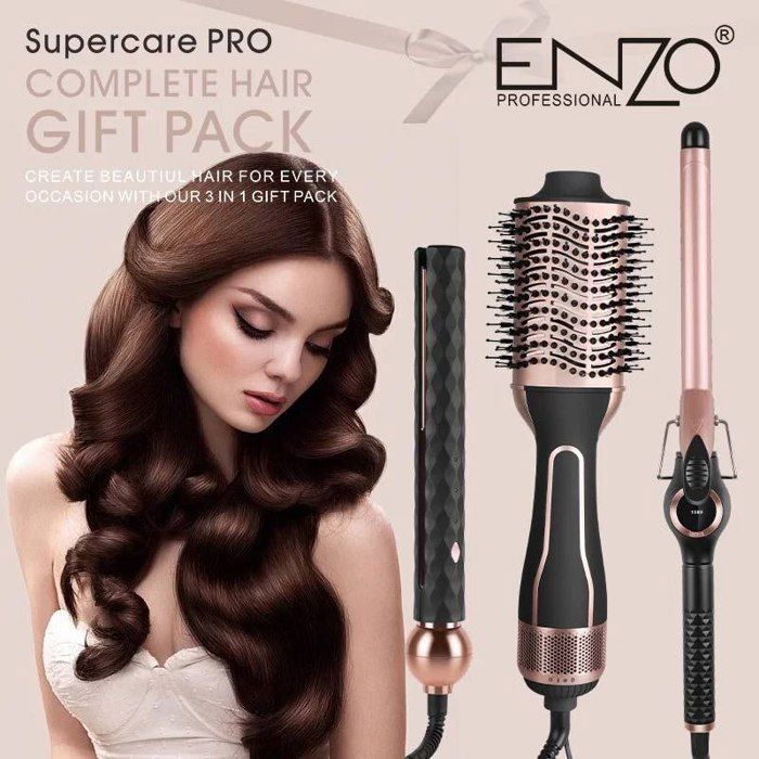 Pack Enzo, Boucleur, Lisseur, Brosse rotative.
