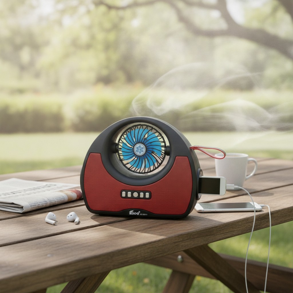 Lecteur MP3 Sans Fil avec Radio FM, Ventilateur et Fonction Rechargeable(Couleur aléatoire) - Marjane Mall - Image 3