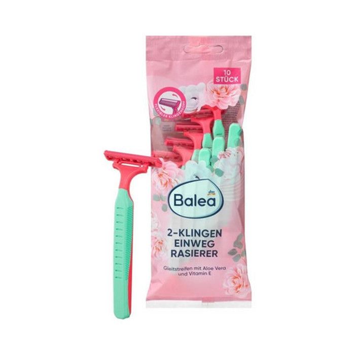 Rasoir jetable 2 lames - Balea - Set de 10 - Confortable - Pour femmes - Peaux normales