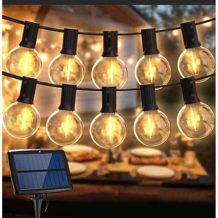 Guirlande Lumineuse Extérieur Solaire, Guirlande Solaire avec 20 Ampoules