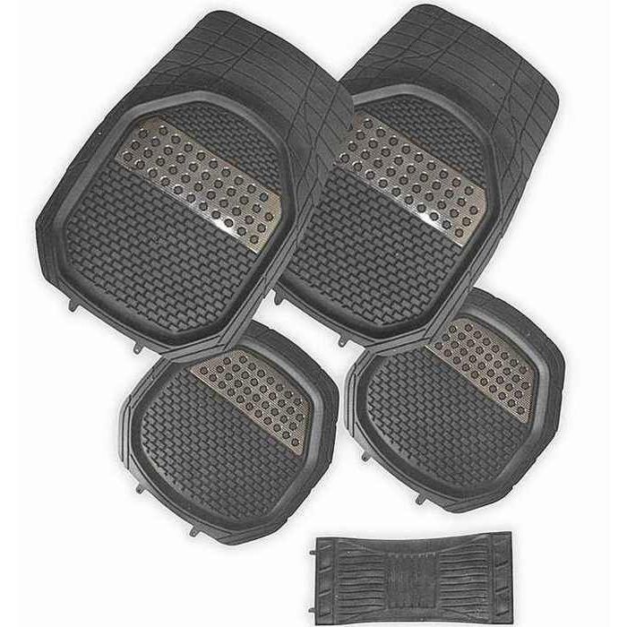 tapis 3D standard 5 pieces pour voiture noir en gris