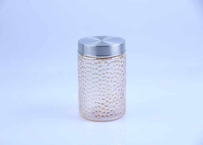 Bocal en verre avec couvercle en inox 11,3x17cm C3309-2