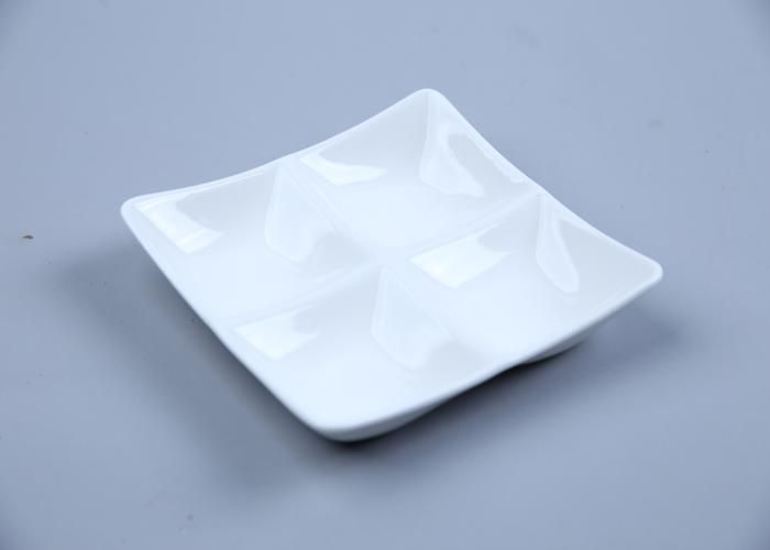 Plateau - GENERIC - 4 compartiments - Porcelaine - 13,5 cm - Blanc 