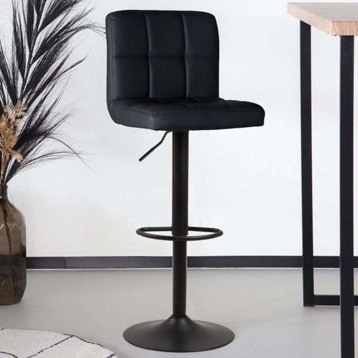 Chaise de bar noire réglable Downtown M2