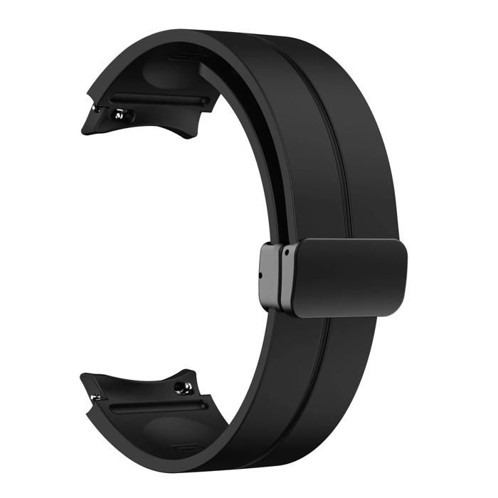 Bracelet en Silicone Noir pour Samsung Galaxy Watch 5 pro,  Bracelet à boucle magnétique
