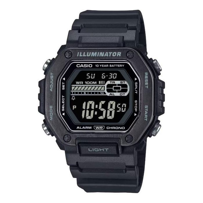 Montre sport - Casio - MWD-110HB-1BV - Étanche 100m - Bracelet résine noir - Digital