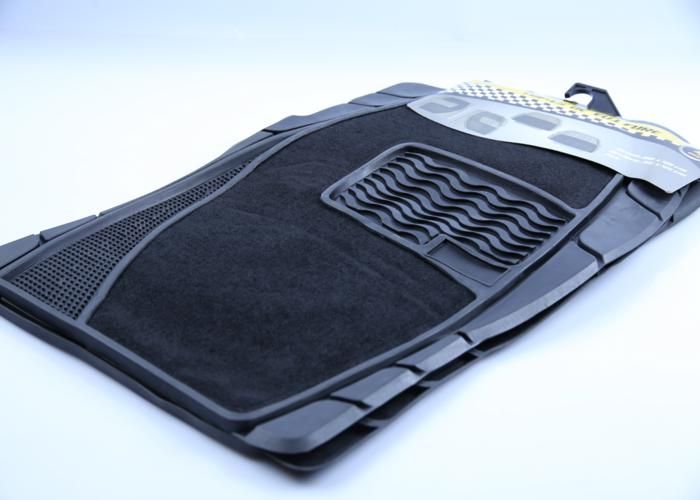Tapis - GENERIC - Mixte Caoutchouc/Moquette - 4 pièces - Noir - PVC