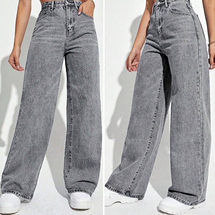 Pantalon Jean - Charlie - Gris Clair - Taille haute - Femme - Adulte