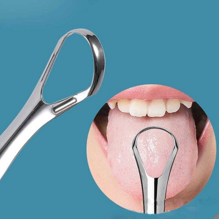 Grattoir à langue en inox – Réutilisable, haleine fraîche, hygiène buccale, 1 pièce