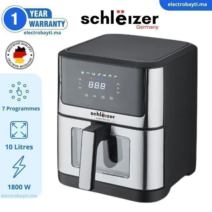 Friteuse sans huile XXL - 10L - Air fryer tactile - 7 programmes - 1800W