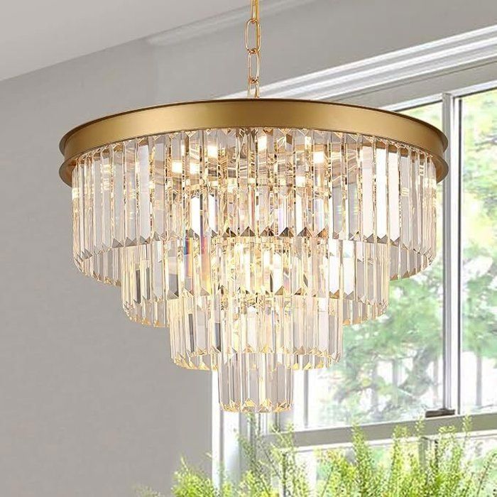 Lustre en cristal moderne doré luxe Infinitum