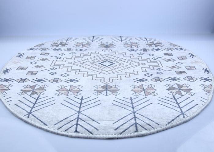 Tapis - GENERIC - Louka 120 Rond - Beige - Style Berbère - Synthétique
