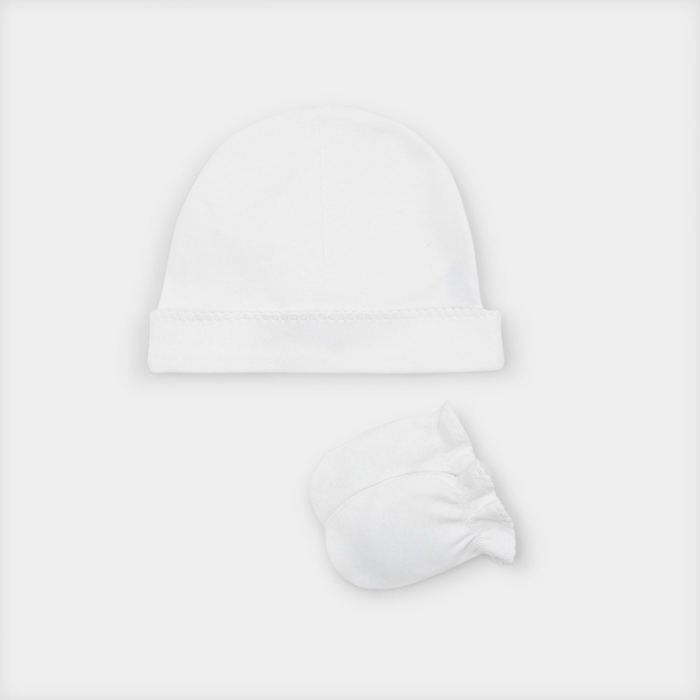 Ensemble bonnet et moufles bébé