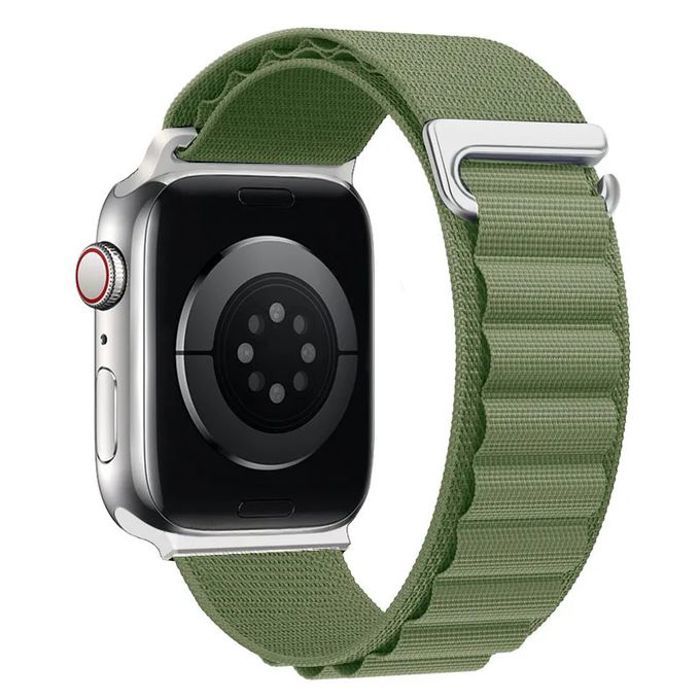 Bracelet à boucle Alpine en Nylon Vert pour Apple Watch 42/44/45/49mm