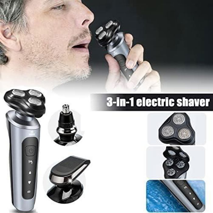Rasoir électrique rotatif 9D, étanche IPX6, tondeuse pour rasage humide et sec pour hommes