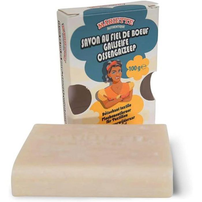 Mariette Savon au fiel de bœuf authentique - détachant pour textiles - 100g
