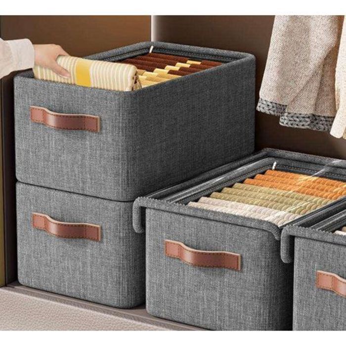 Boîte de rangement à grande capacité avec cadre en acier