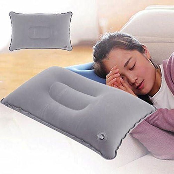 Oreiller gonflable - Non spécifié - Carré - Tissu floqué - Portable - Cou et lombaires