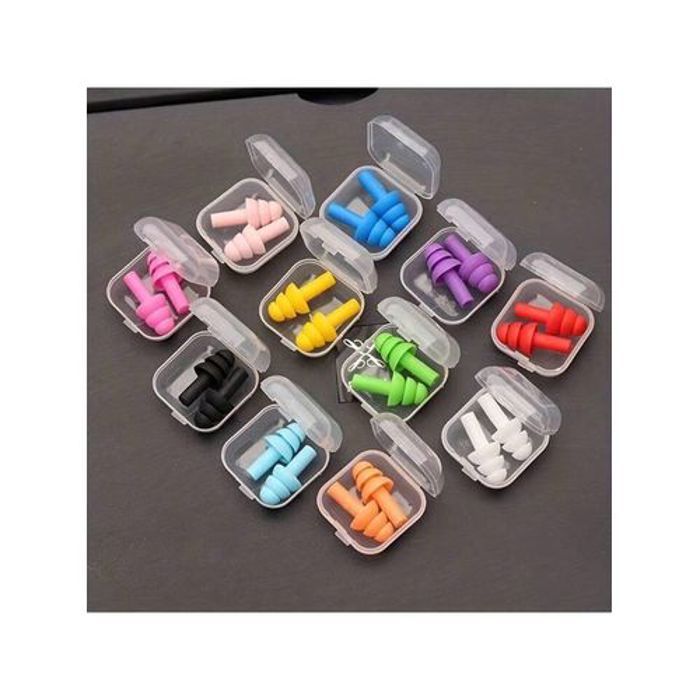 8 pièces/4 paires de couleur aléatoire Bouchons d'oreilles en silicone