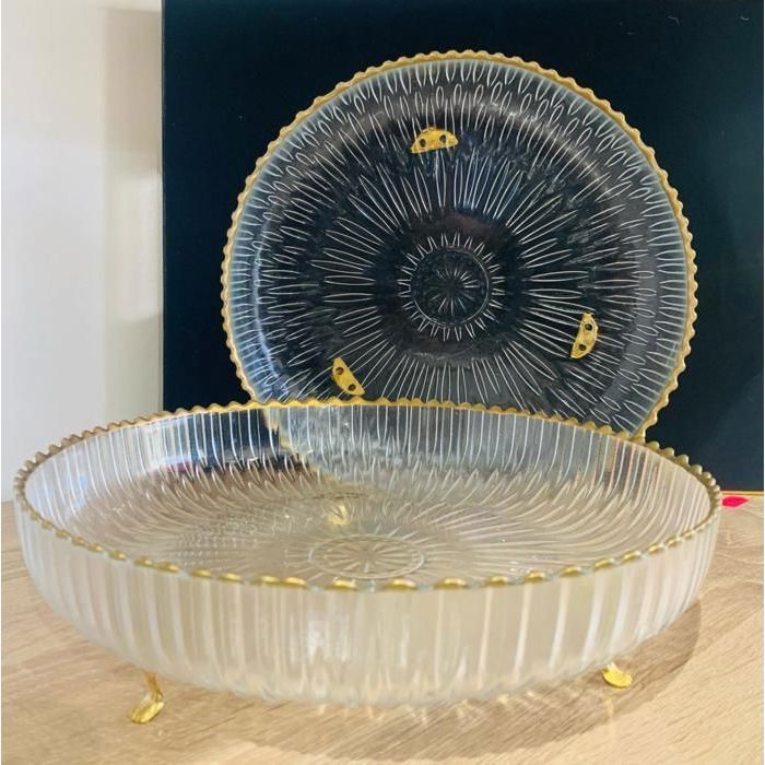 Présentoir à gâteau - Non spécifié - 25 cm - Verre trompé - Assortiment de couleurs - Matériau : bambou